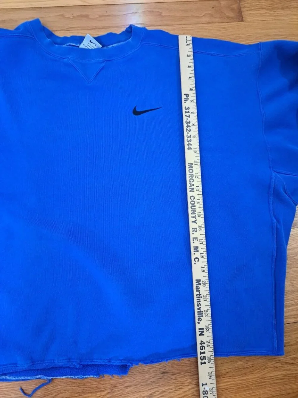 Vintage 1990's Nike Mens Blue Crewneck Sweatshirt 3XL  Black Swoosh Logo